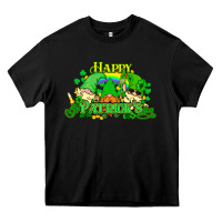 Black St. Patrick's Day gnomes Heavy Core Tee - HowdyJamesFarm