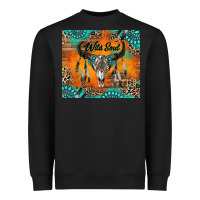 Black wild soul boho bull skull Heavyweight Sweatshirt - RanaPortraitStore