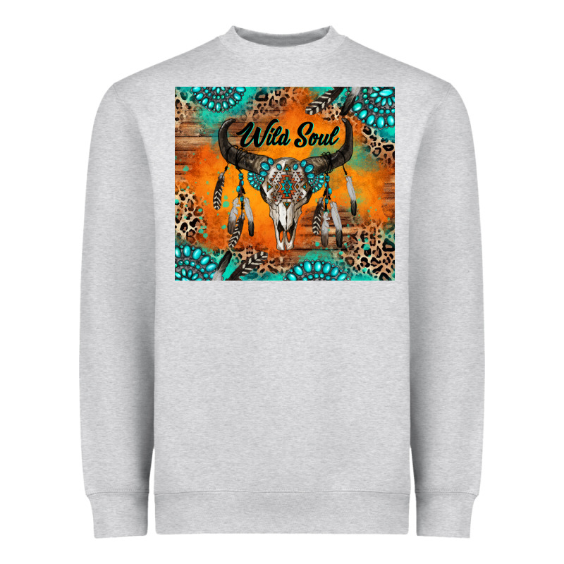 Wild Soul Boho Bull Skull Heavyweight Sweatshirt by RanaPortraitStore | Teevron
