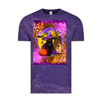 Cloud Purple witchy cat Vintage Tee - BundleAndBundleShop