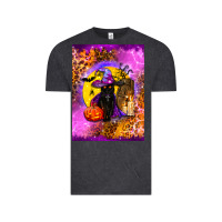 Vintage Black witchy cat Vintage Tee - BundleAndBundleShop