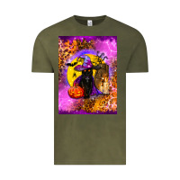 Vintage Olive witchy cat Vintage Tee - BundleAndBundleShop