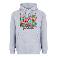 Heather Grey summer vibes coffee cups Heavyweight Hoodie - Jasminsmagicworld