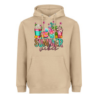 Summer Vibes Coffee Cups Heavyweight Hoodie | Teevron