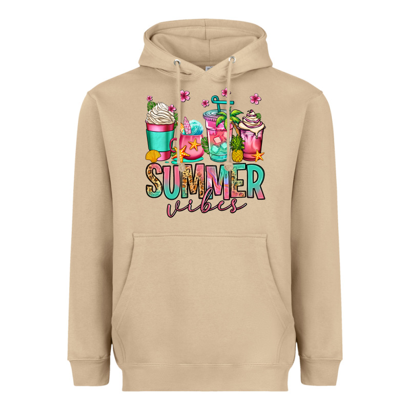 Summer Vibes Coffee Cups Heavyweight Hoodie by Jasminsmagicworld | Teevron