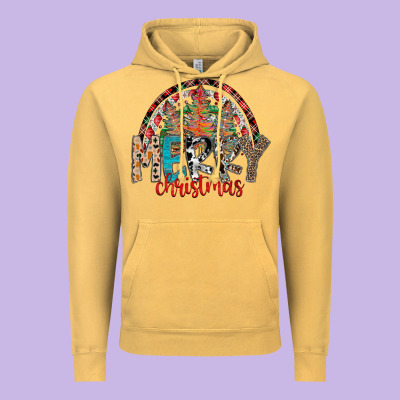 Merry Christmas Vintage Hoodie Designed By Cowhidedigitalart