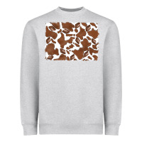 Heather Grey distressed chocolate milkshake cowhide Heavyweight Sweatshirt - RanaPortraitStore