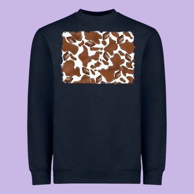 Distressed Chocolate Milkshake Cowhide Heavyweight Sweatshirt Designed By Ranaportraitstore