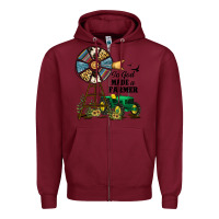 Burgundy So God Made a Farmer Zipper Hoodie - JahusDesignShop
