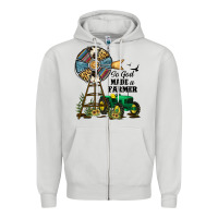 Dove Grey So God Made a Farmer Zipper Hoodie - JahusDesignShop