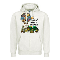 Oatmeal Heather So God Made a Farmer Zipper Hoodie - JahusDesignShop