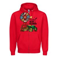 Red So God Made a Farmer Zipper Hoodie - JahusDesignShop