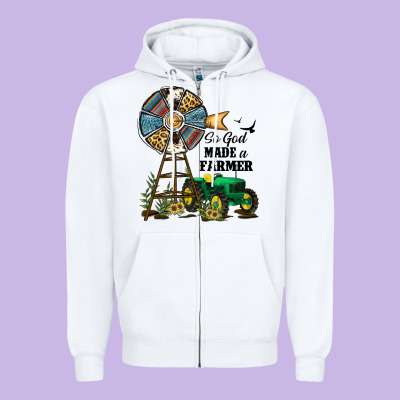 So God Made A Farmer Zipper Hoodie Designed By Jahusdesignshop