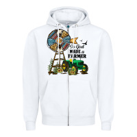 White So God Made a Farmer Zipper Hoodie - JahusDesignShop