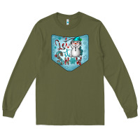 Army Green Christmas Pocket Long Sleeve Tee - CowhideDigitalArt
