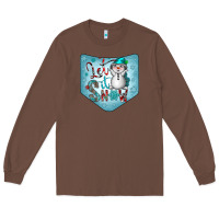 Chestnut Christmas Pocket Long Sleeve Tee - CowhideDigitalArt