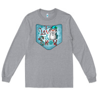 Heather Grey Christmas Pocket Long Sleeve Tee - CowhideDigitalArt