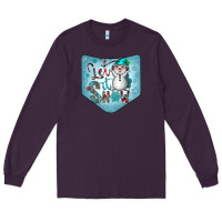Plum Christmas Pocket Long Sleeve Tee - CowhideDigitalArt