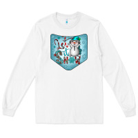 White Christmas Pocket Long Sleeve Tee - CowhideDigitalArt