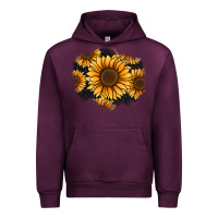 Mauve Wine sunflower patch Urban Hoodie - Jasminsmagicworld
