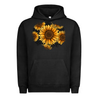 Pigment Black sunflower patch Urban Hoodie - Jasminsmagicworld