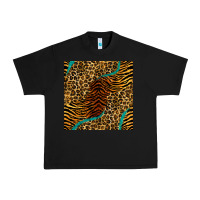 Black safari animals turquoise glitter seamless pattern Urban Heavy Tee - BundleAndBundleShop