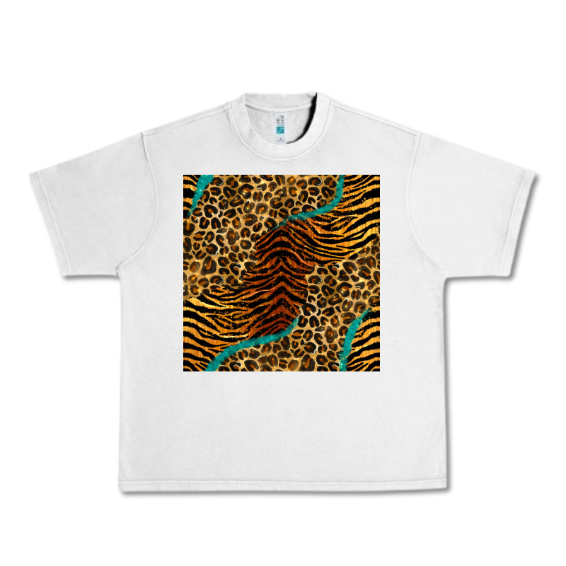 Safari Animals Turquoise Glitter Seamless Pattern Urban Heavy Tee by BundleAndBundleShop | Teevron