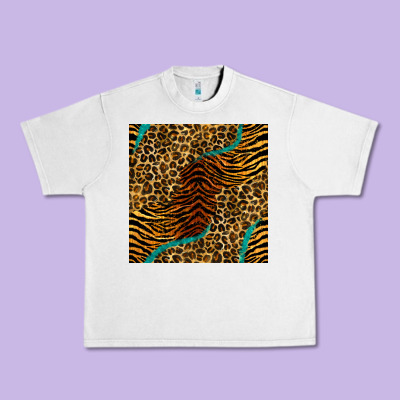 Safari Animals Turquoise Glitter Seamless Pattern Urban Heavy Tee Designed By Bundleandbundleshop