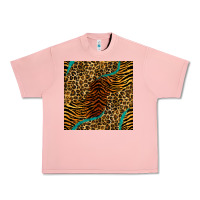 Salmon safari animals turquoise glitter seamless pattern Urban Heavy Tee - BundleAndBundleShop