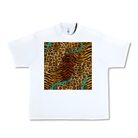 White safari animals turquoise glitter seamless pattern Urban Heavy Tee - BundleAndBundleShop