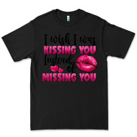 Black I wish i was kissing you instead of missing you Premium Tee - FaDigitalArtStudio