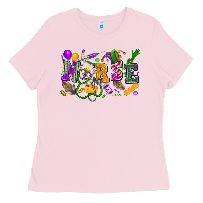 Nurse Mardi Gras Ladies Tee by FaDigitalArtStudio | Teevron