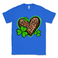 True Royal st patricks day leopard heart with shamrocks Classic Tee - Artiststas