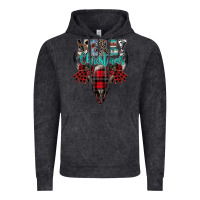 Vintage Black merry christmas bull skull Vintage Hoodie - CowhideDigitalArt