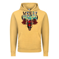Vintage Mustard merry christmas bull skull Vintage Hoodie - CowhideDigitalArt