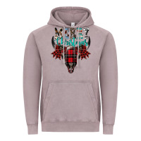 Vintage Zinc merry christmas bull skull Vintage Hoodie - CowhideDigitalArt