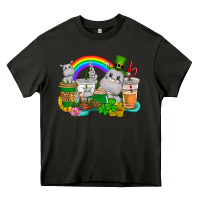 Asphalt St. Patrick's Hippopotamus coffee cups Heavy Core Tee - CowGirlArtShop