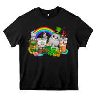 Black St. Patrick's Hippopotamus coffee cups Heavy Core Tee - CowGirlArtShop