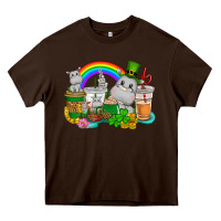 Chocolate Brown St. Patrick's Hippopotamus coffee cups Heavy Core Tee - CowGirlArtShop