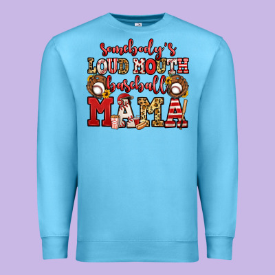 Somebody's Loud Mouth Baseball Mama Premium Sweatshirt Designed By Jasminsmagicworld