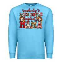Ocean Blue somebody's loud mouth baseball mama Premium Sweatshirt - Jasminsmagicworld
