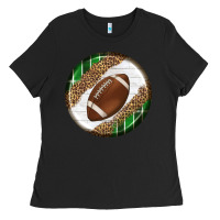 Black American Football Round Carrings 2 Ladies Tee - BundleAndBundleShop