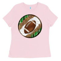 Bubblegum Pink American Football Round Carrings 2 Ladies Tee - BundleAndBundleShop