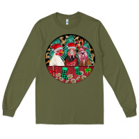 Army Green Chickens Long Sleeve Tee - CowhideDigitalArt
