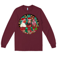 Burgundy Chickens Long Sleeve Tee - CowhideDigitalArt