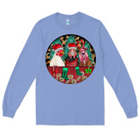 Colony Blue Chickens Long Sleeve Tee - CowhideDigitalArt