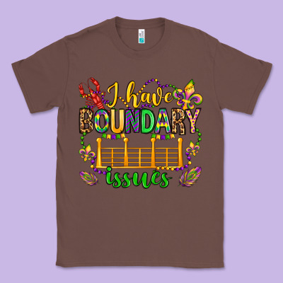 ı Have Boundary Issues Mardi Gras Olivia Classic Tee Designed By Oliviacreatesart