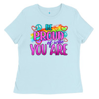 Baby Blue Be Proud Of Who You Are Ladies Tee - BundleAndBundleShop