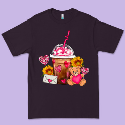 Valentines Day Frappe Coffee Premium Tee Designed By Fadigitalartstudio
