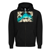 Black turquoise, cowhide backgraund Zipper Hoodie - JahusDesignShop